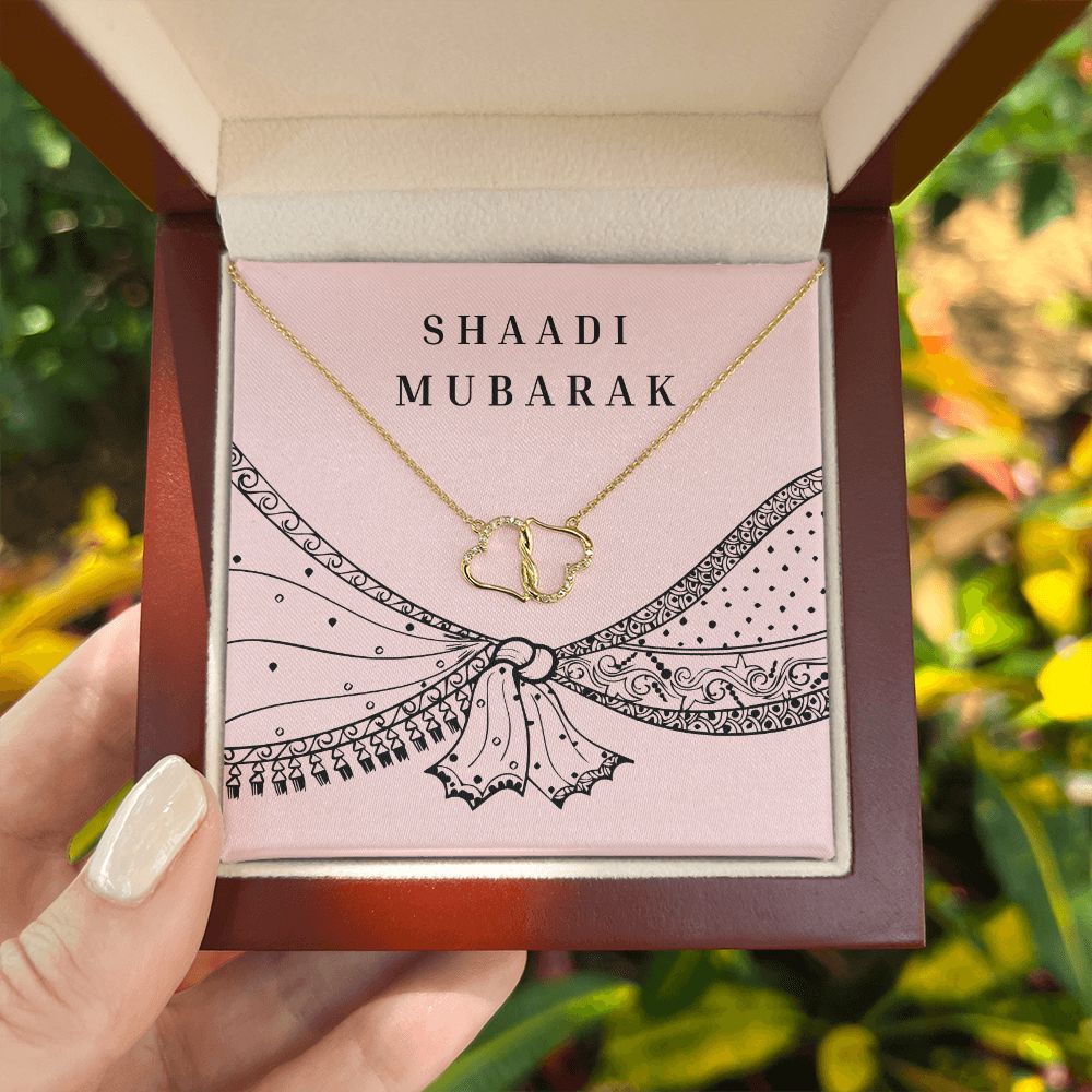 Shaadi Mubarak Everlasting Love Interlocking Hearts Necklace Gift For The Bride