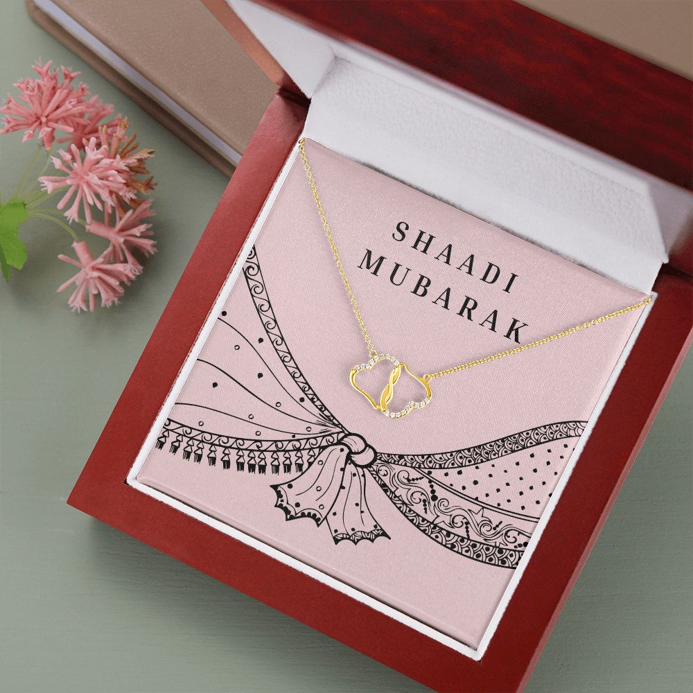 Shaadi Mubarak Everlasting Love Interlocking Hearts Necklace Gift For The Bride