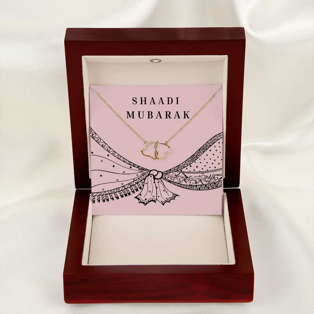 Shaadi Mubarak Everlasting Love Interlocking Hearts Necklace Gift For The Bride
