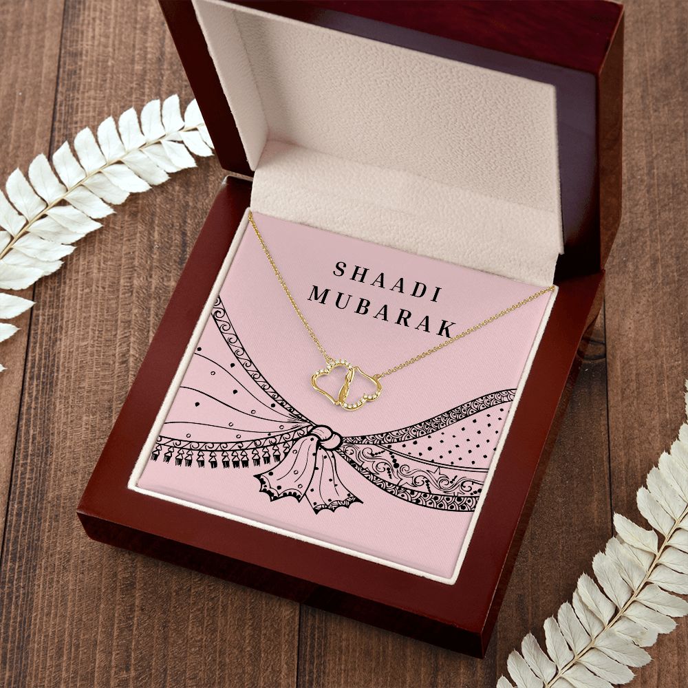 Shaadi Mubarak Everlasting Love Interlocking Hearts Necklace Gift For The Bride