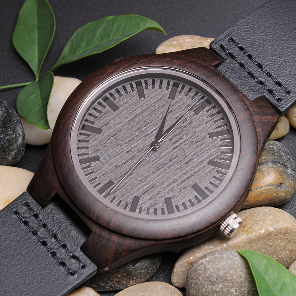 I Love You Men's Engraved Wooden Watch Gift For Him