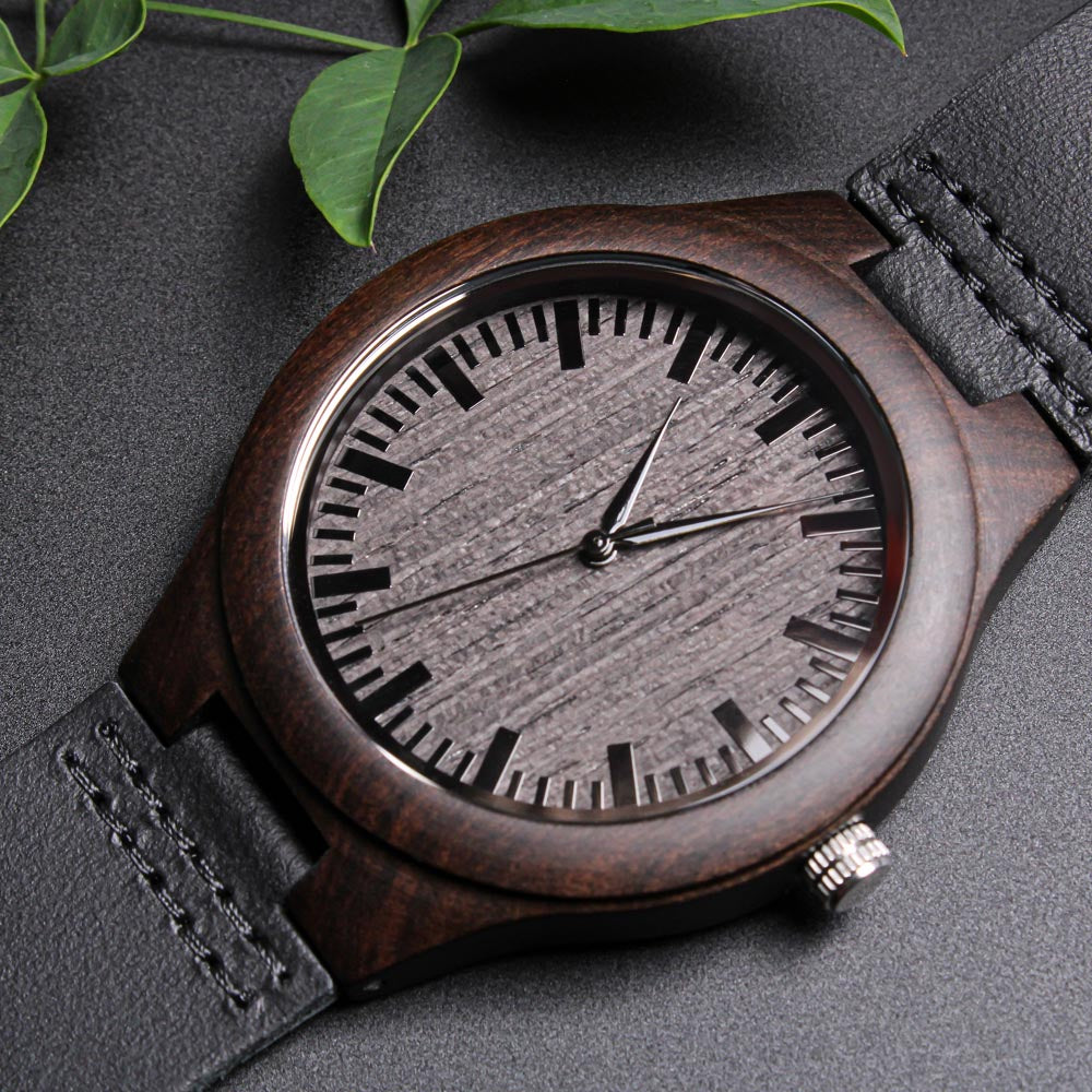 I Love You Men's Engraved Wooden Watch Gift For Him