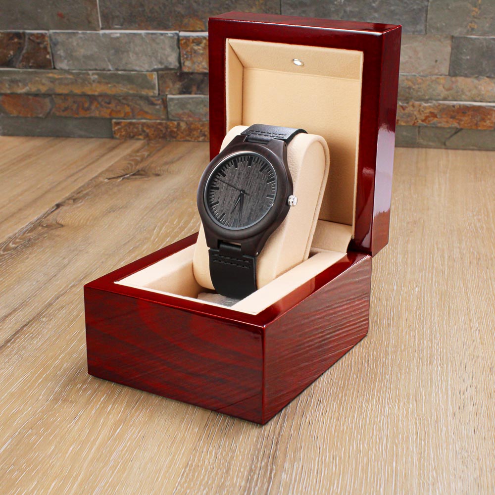 I Love You Men's Engraved Wooden Watch Gift For Him