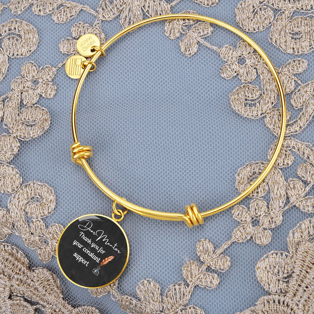 Dear Mentor Circle Bangle Gift For Her