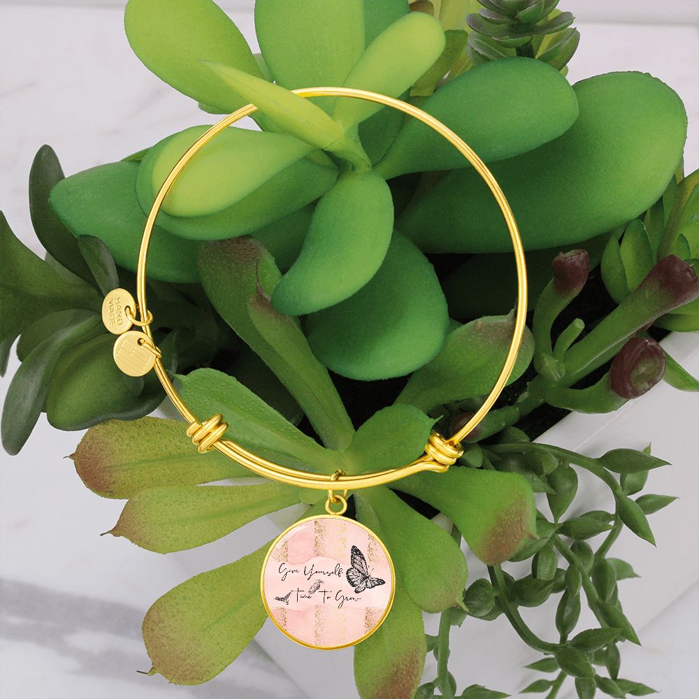 Give Yourself Time Morale Booster Circle Bangle Gift For Her