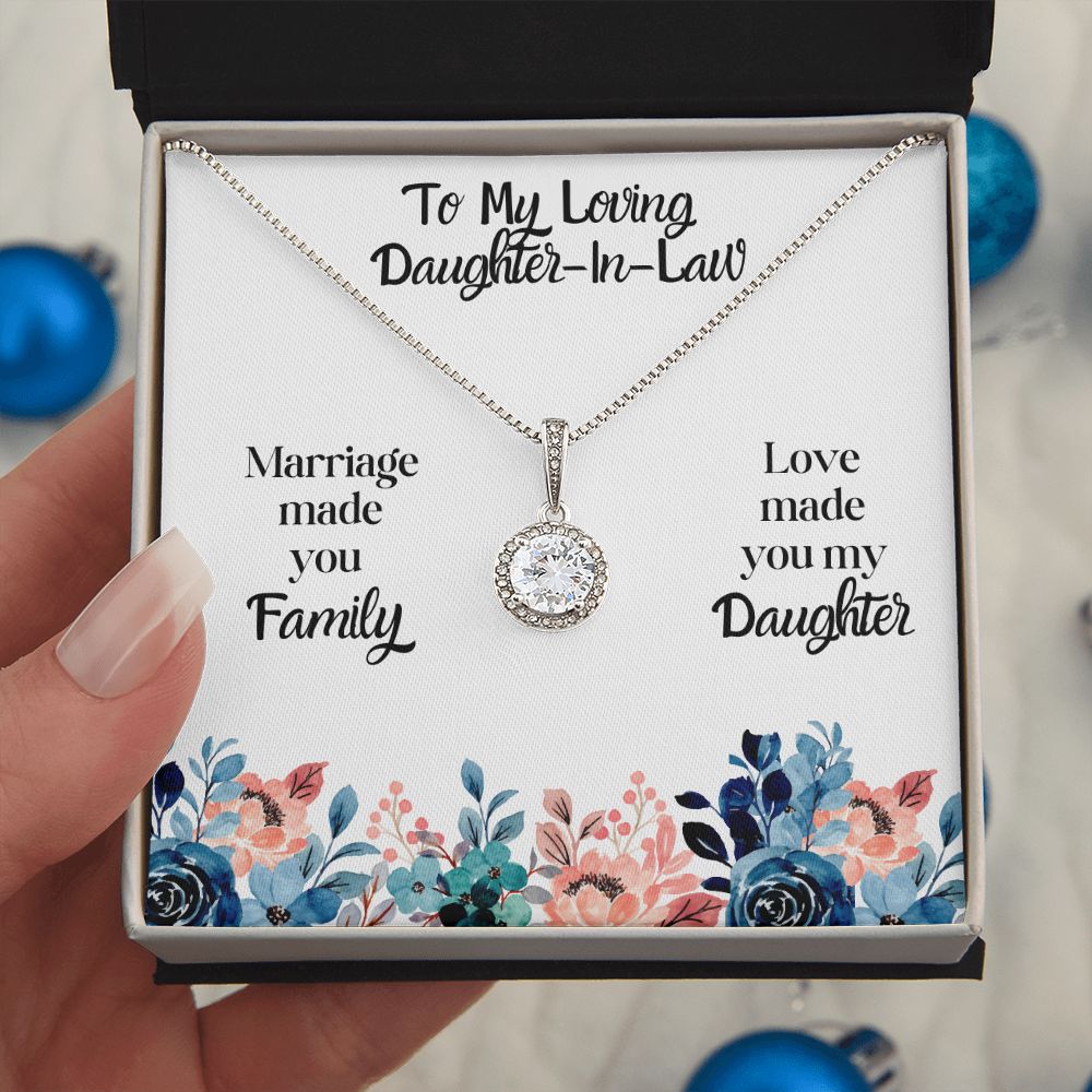 To My Loving Daughter-In-Law 14k White Gold Eternal Hope Necklace Gift For Her