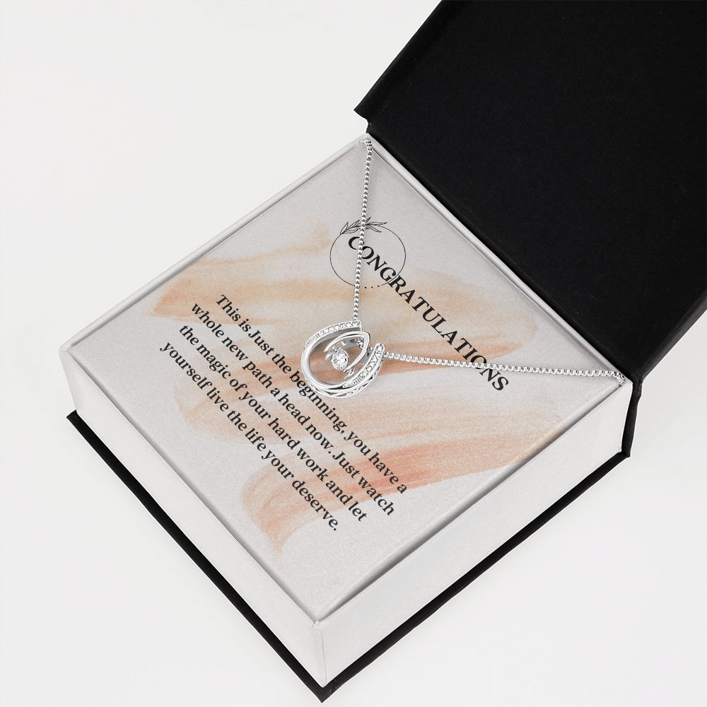 White Gold Cubic Zirconia Crystal Necklace Gift For Her Achievement