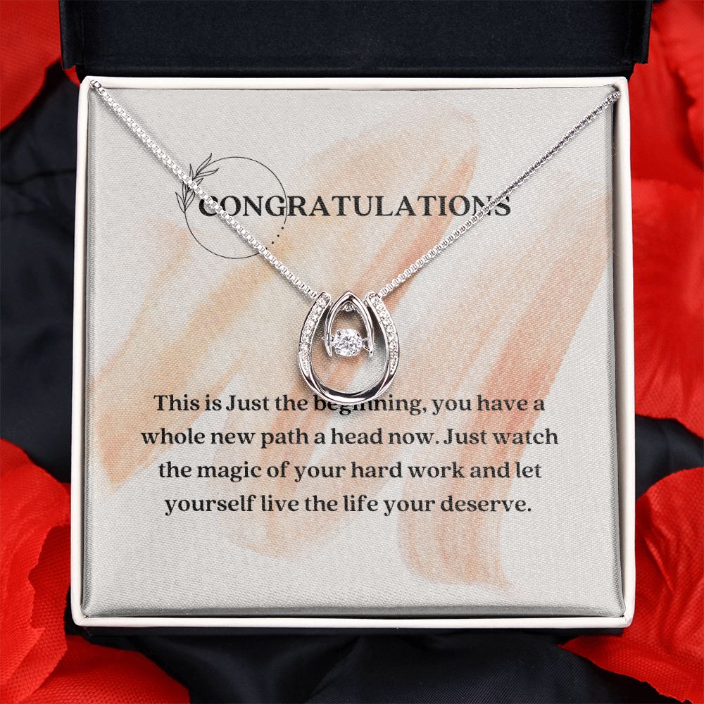 White Gold Cubic Zirconia Crystal Necklace Gift For Her Achievement