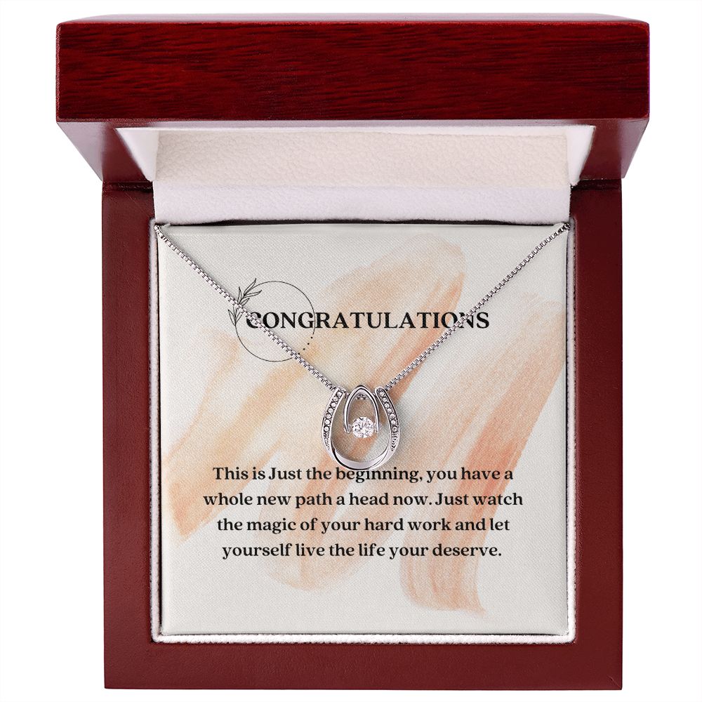 White Gold Cubic Zirconia Crystal Necklace Gift For Her Achievement