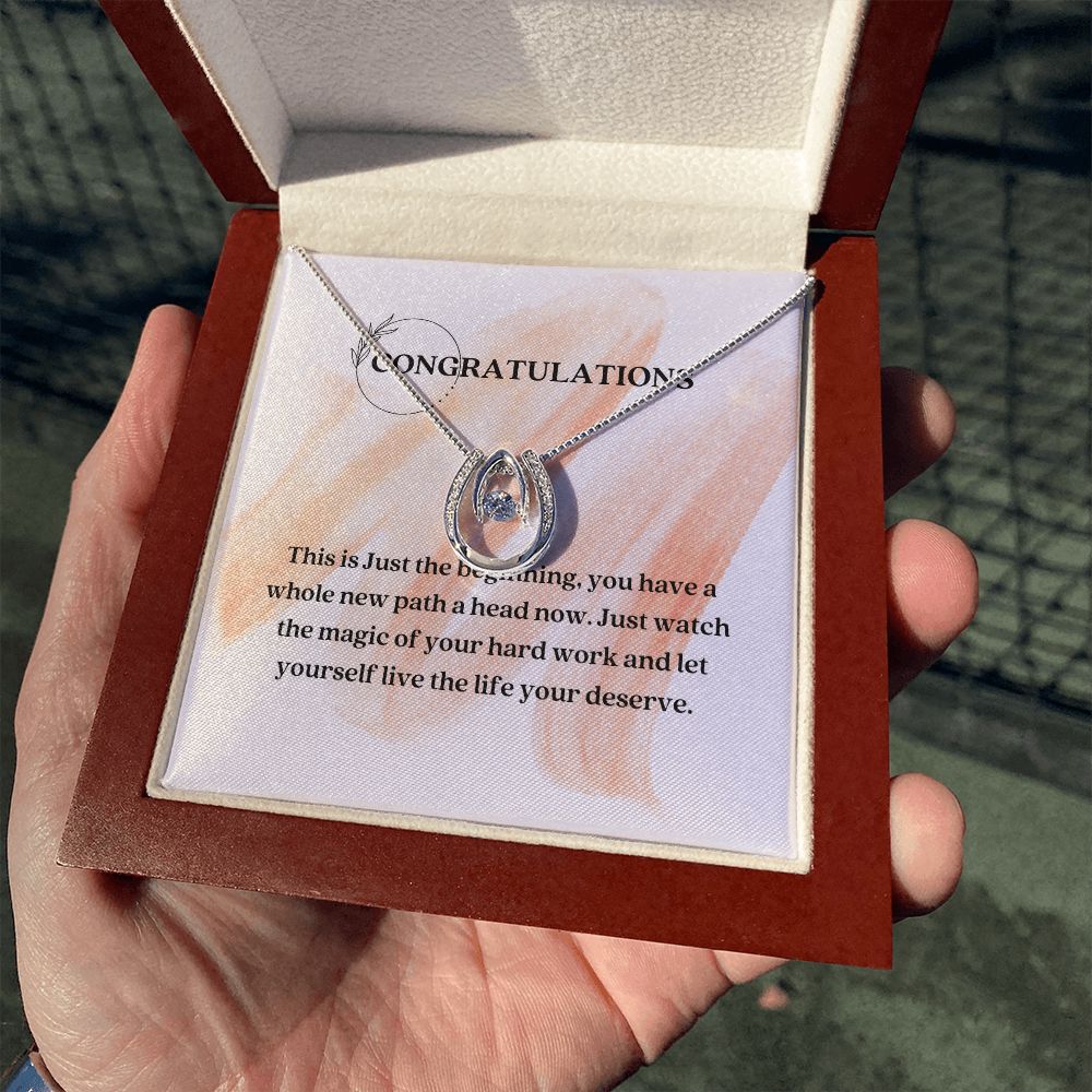 White Gold Cubic Zirconia Crystal Necklace Gift For Her Achievement