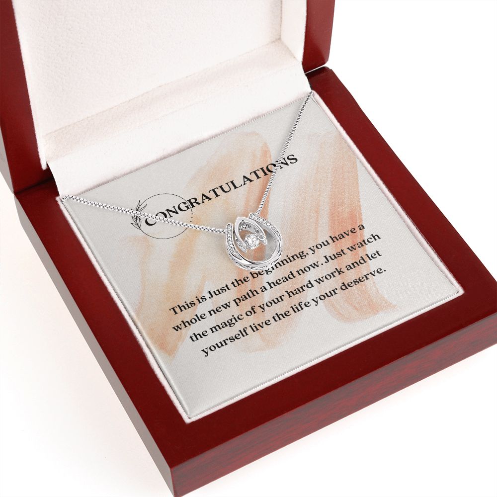 White Gold Cubic Zirconia Crystal Necklace Gift For Her Achievement