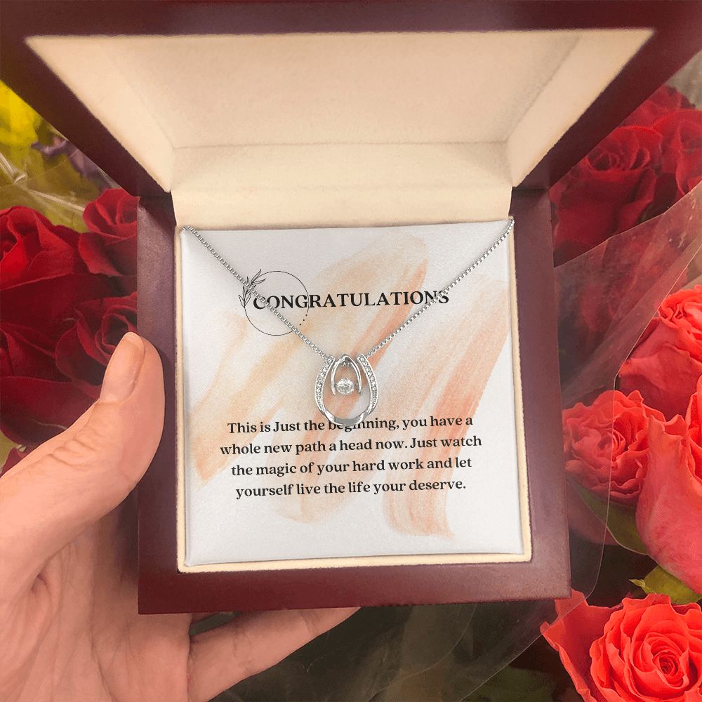 White Gold Cubic Zirconia Crystal Necklace Gift For Her Achievement