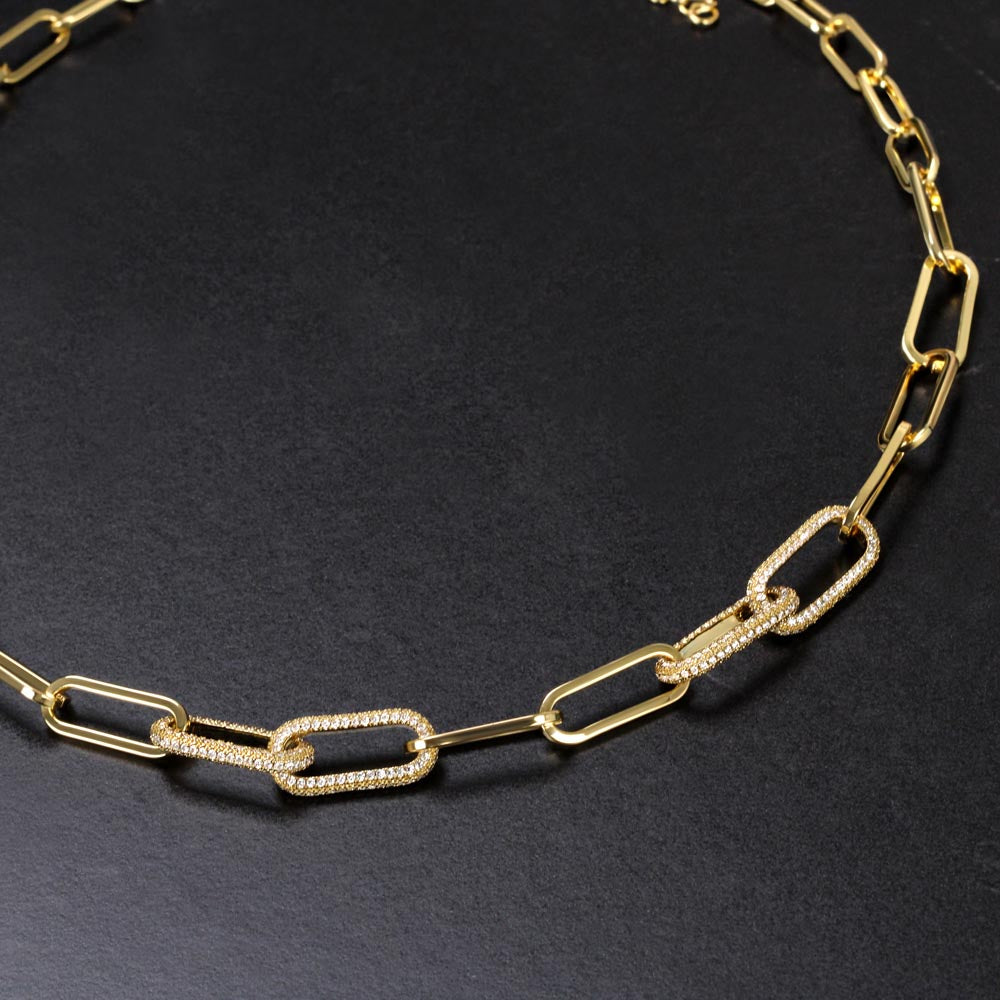 Forever Linked "I Love You" Necklace 14k White & Yellow Gold Gift For Her