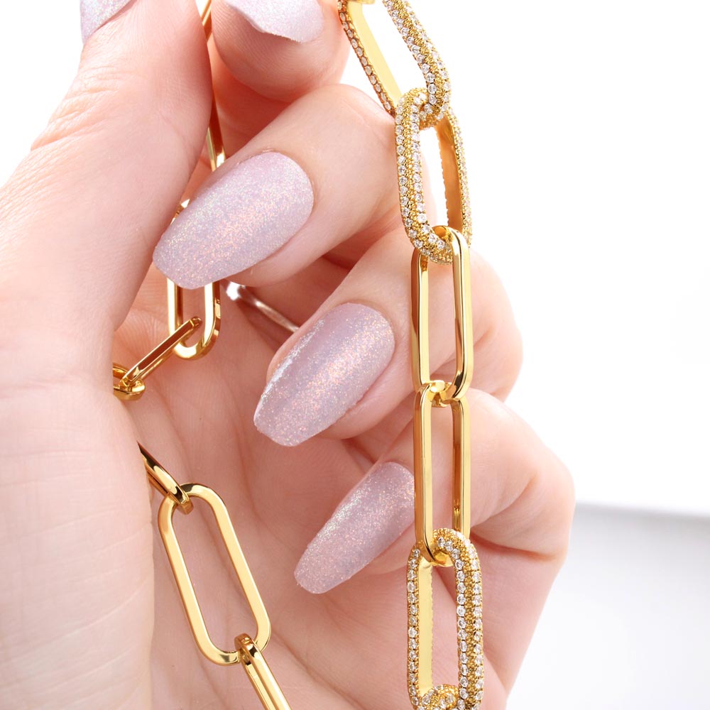 Forever Linked "I Love You" Necklace 14k White & Yellow Gold Gift For Her