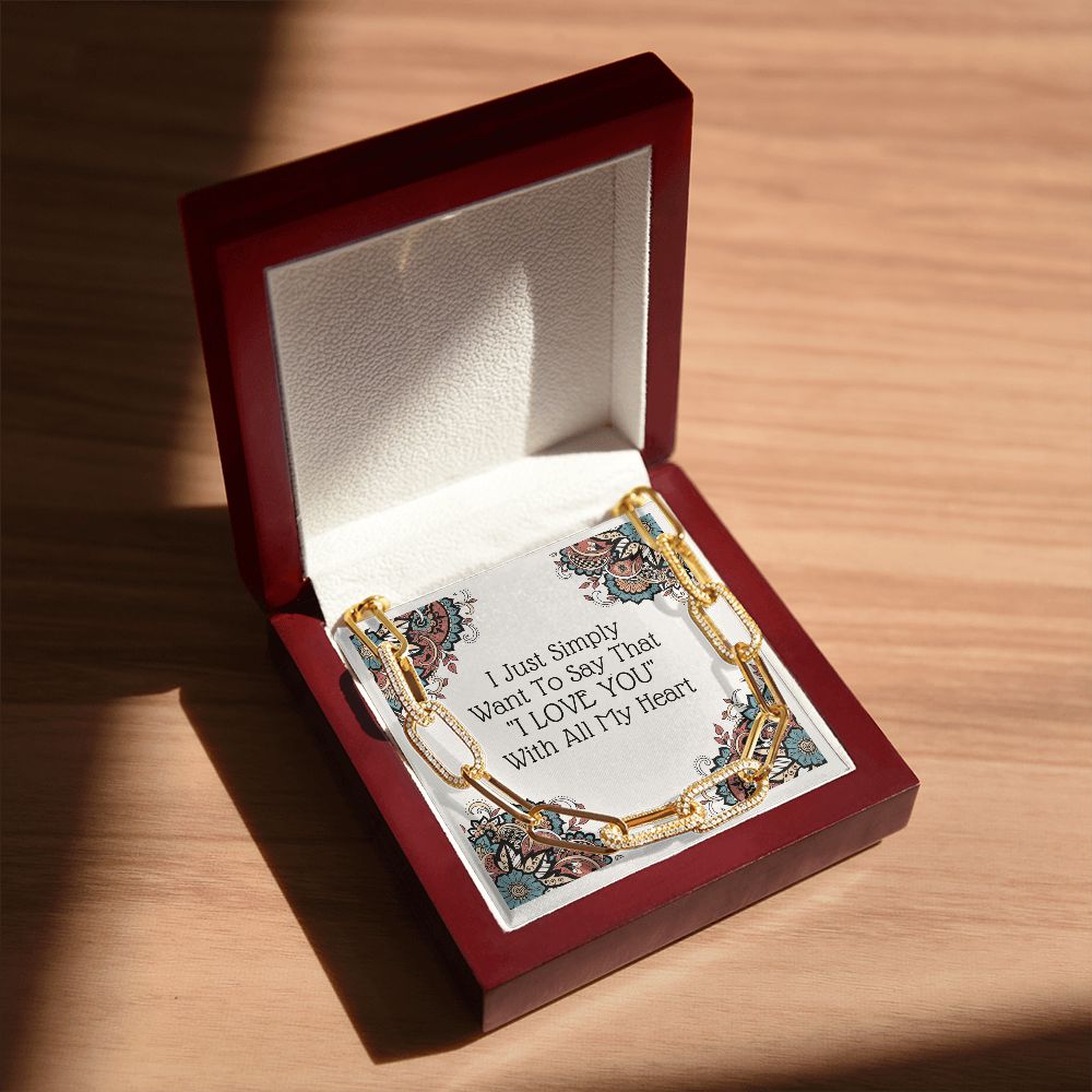 Forever Linked "I Love You" Necklace 14k White & Yellow Gold Gift For Her