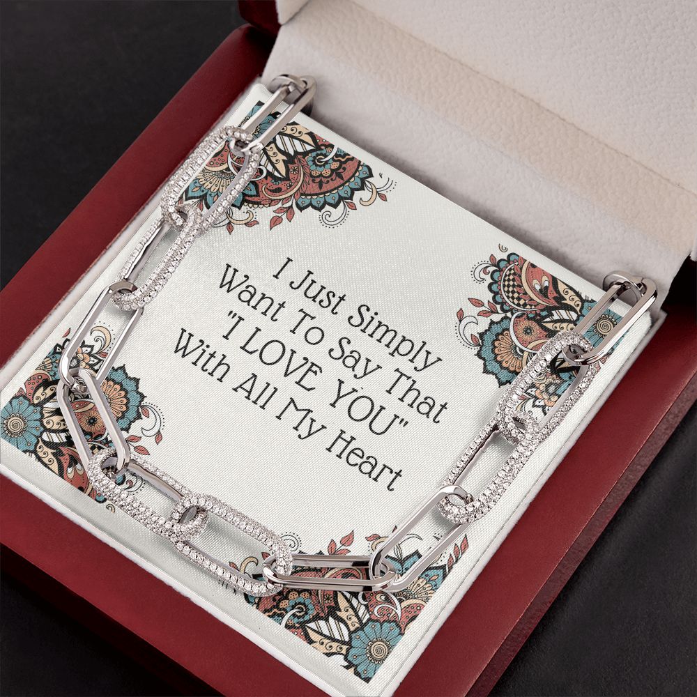 Forever Linked "I Love You" Necklace 14k White & Yellow Gold Gift For Her