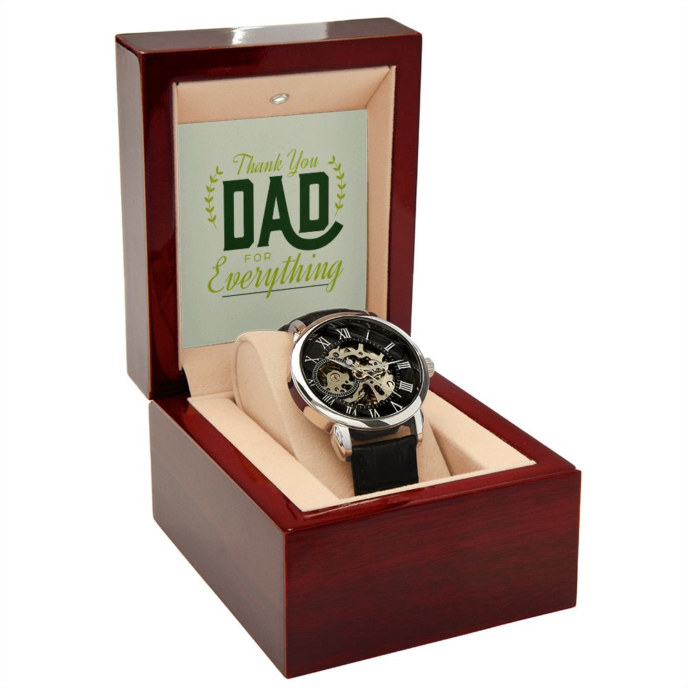 Openwork Watch Black Gift For Dad