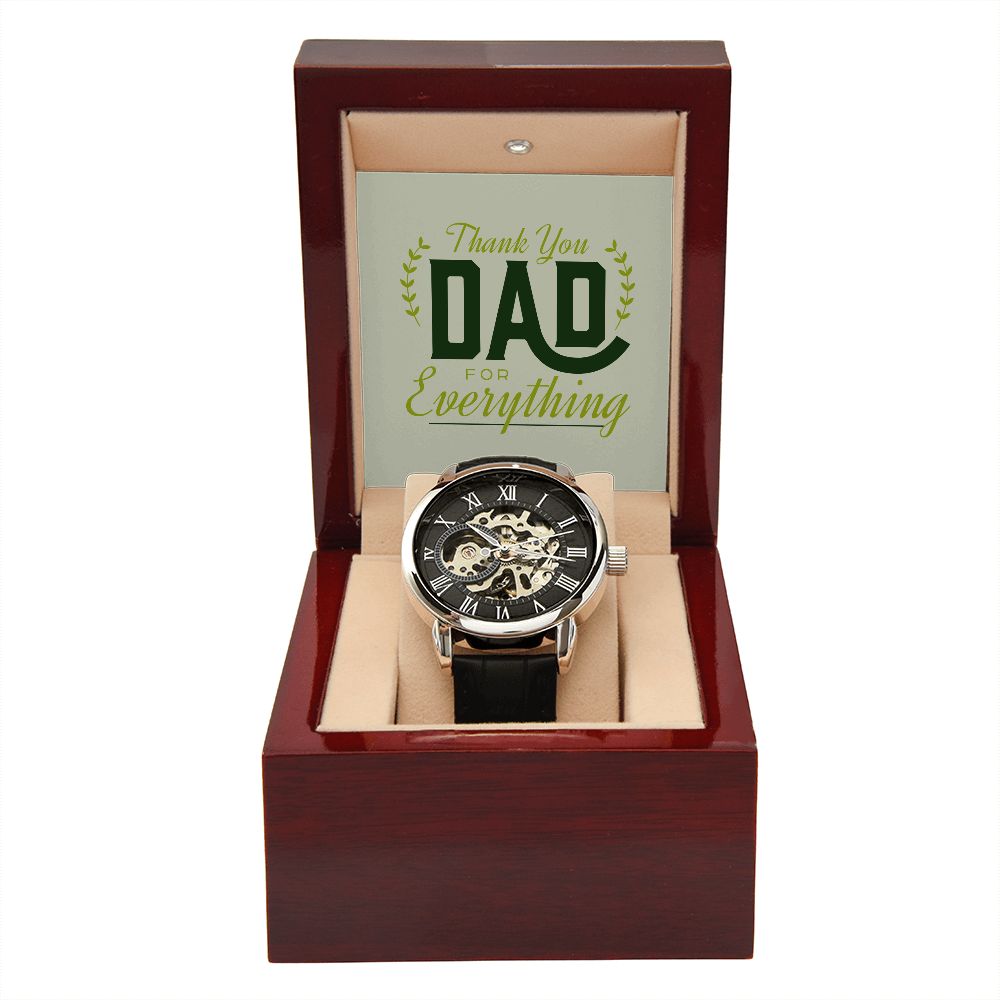 Openwork Watch Black Gift For Dad