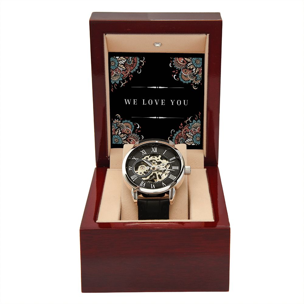 "We Love You' Men's Openwork Watch For Him