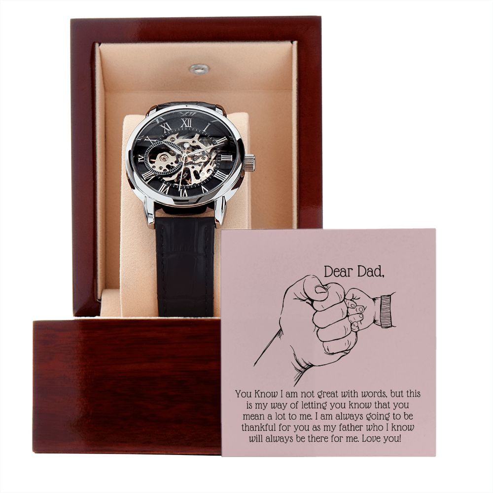 Black Openwork Watch Gift For Dad