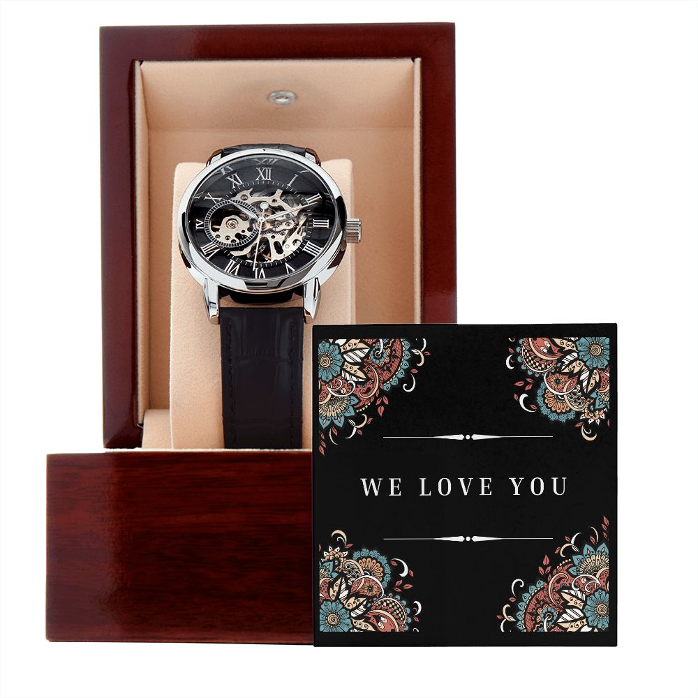 "We Love You' Men's Openwork Watch For Him