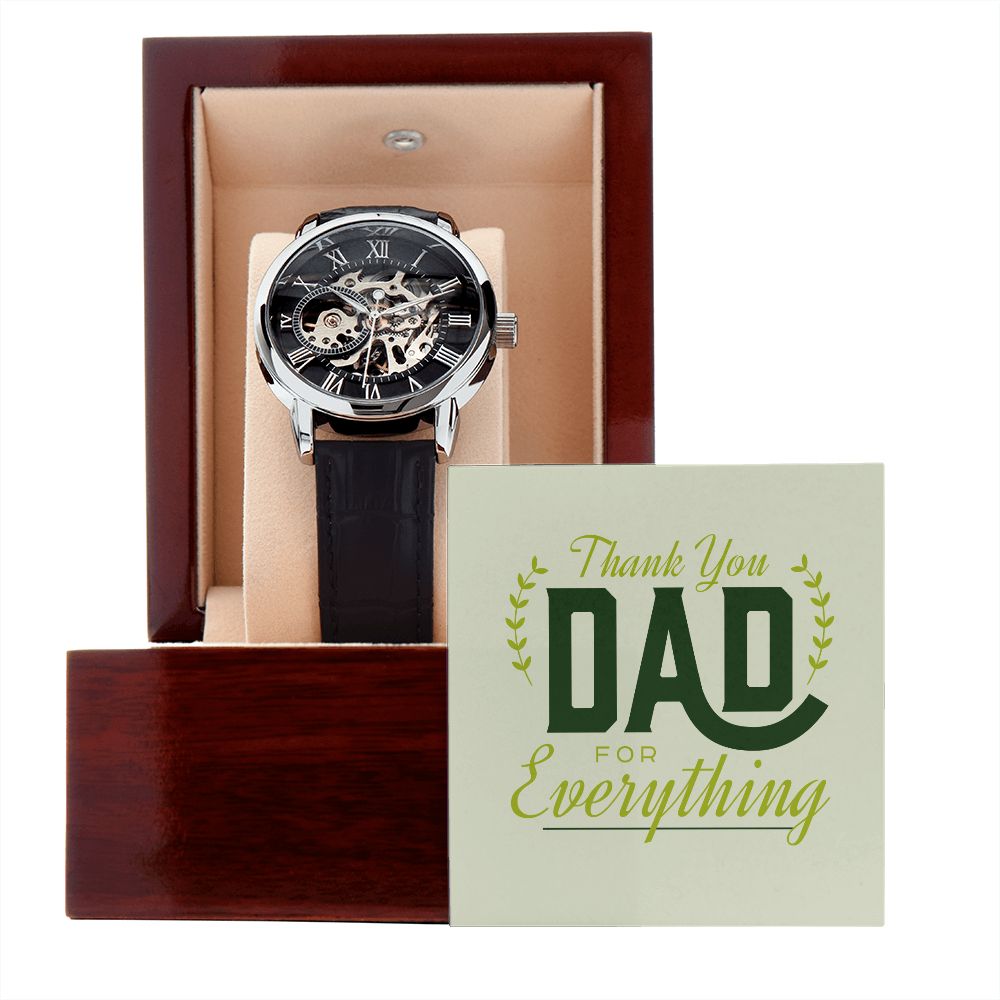 Openwork Watch Black Gift For Dad