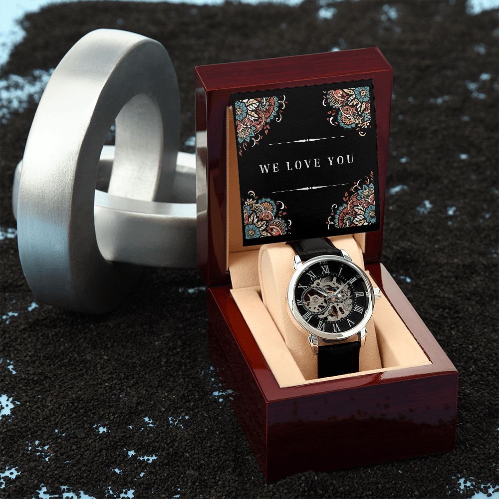"We Love You' Men's Openwork Watch For Him