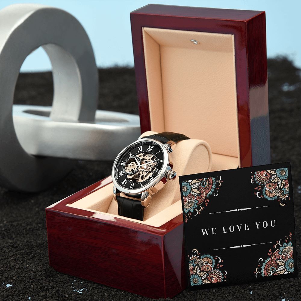 "We Love You' Men's Openwork Watch For Him