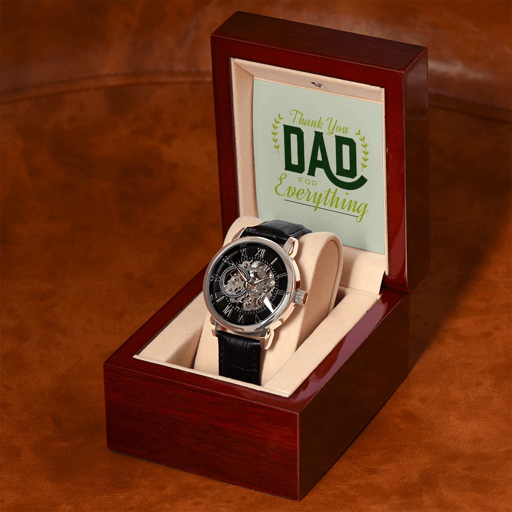 Openwork Watch Black Gift For Dad