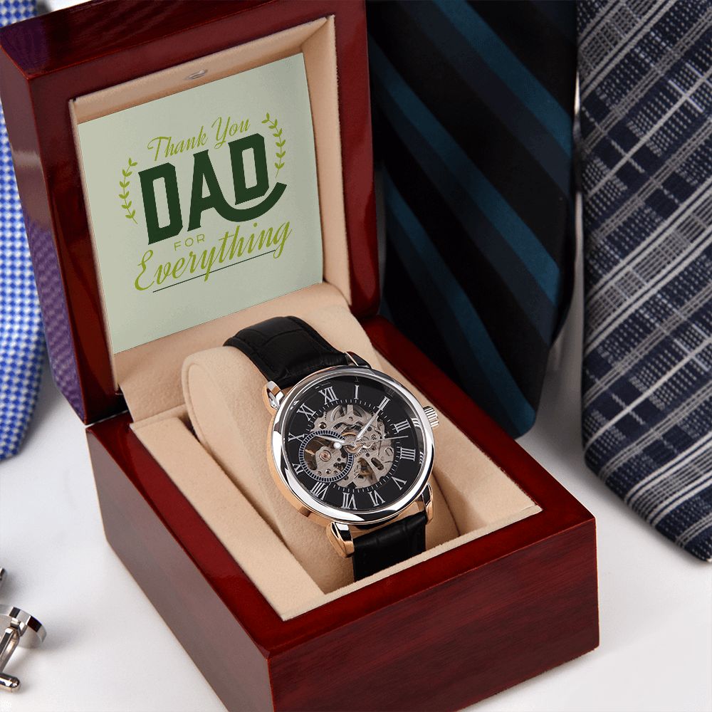 Openwork Watch Black Gift For Dad