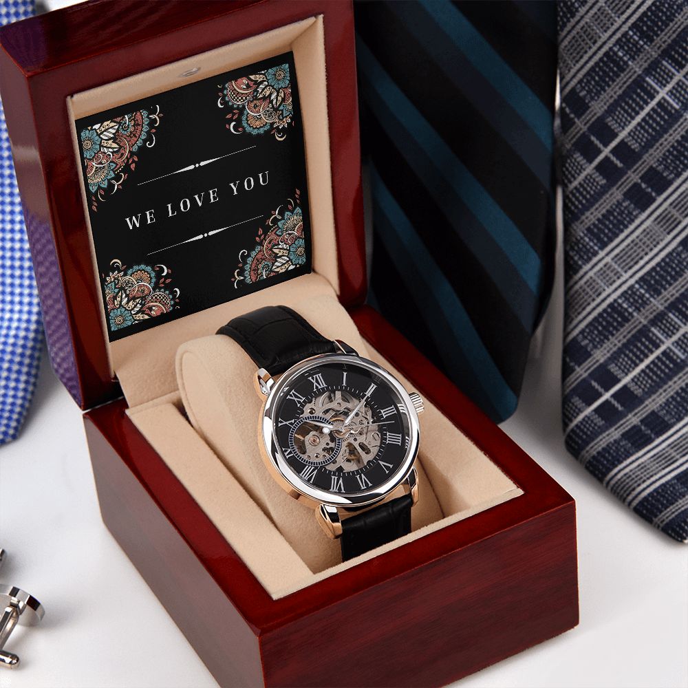 "We Love You' Men's Openwork Watch For Him