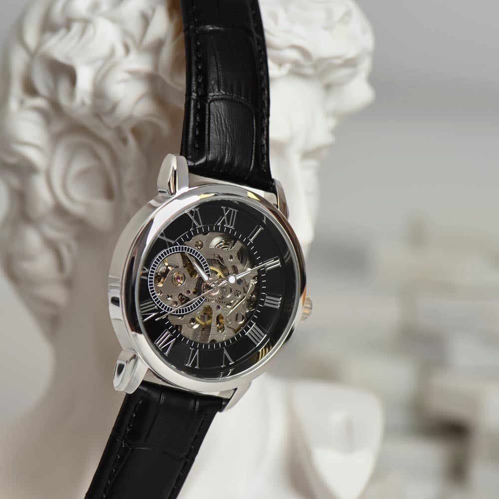 Openwork Watch Black Gift For Dad