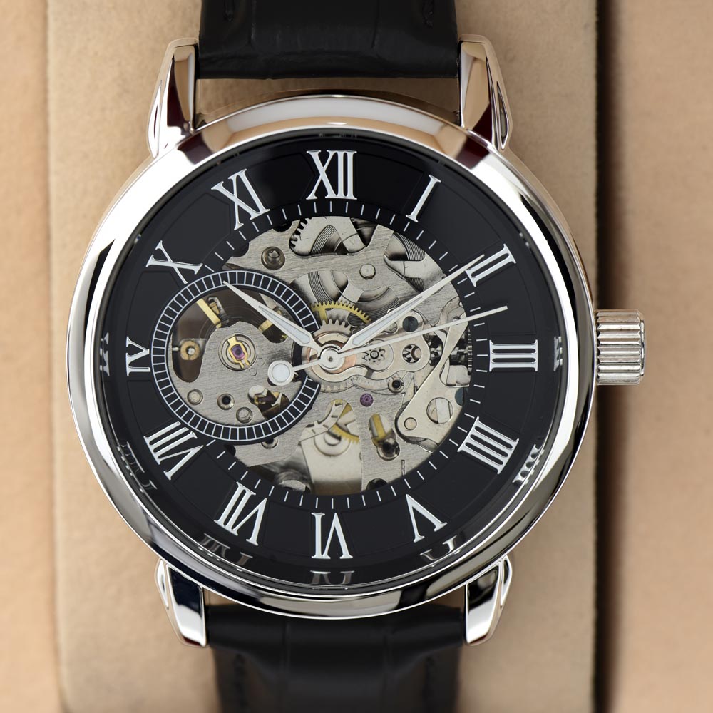 Black Openwork Watch Gift For Dad
