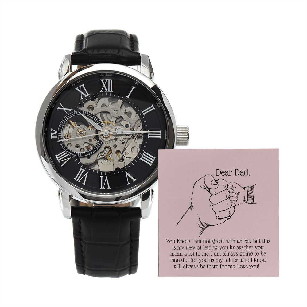 Black Openwork Watch Gift For Dad