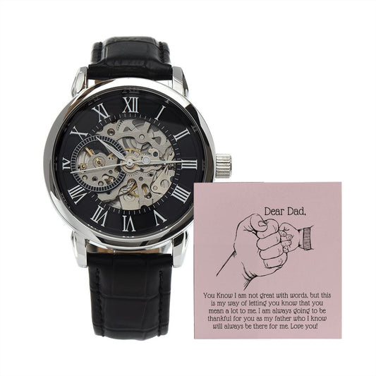 Black Openwork Watch Gift For Dad