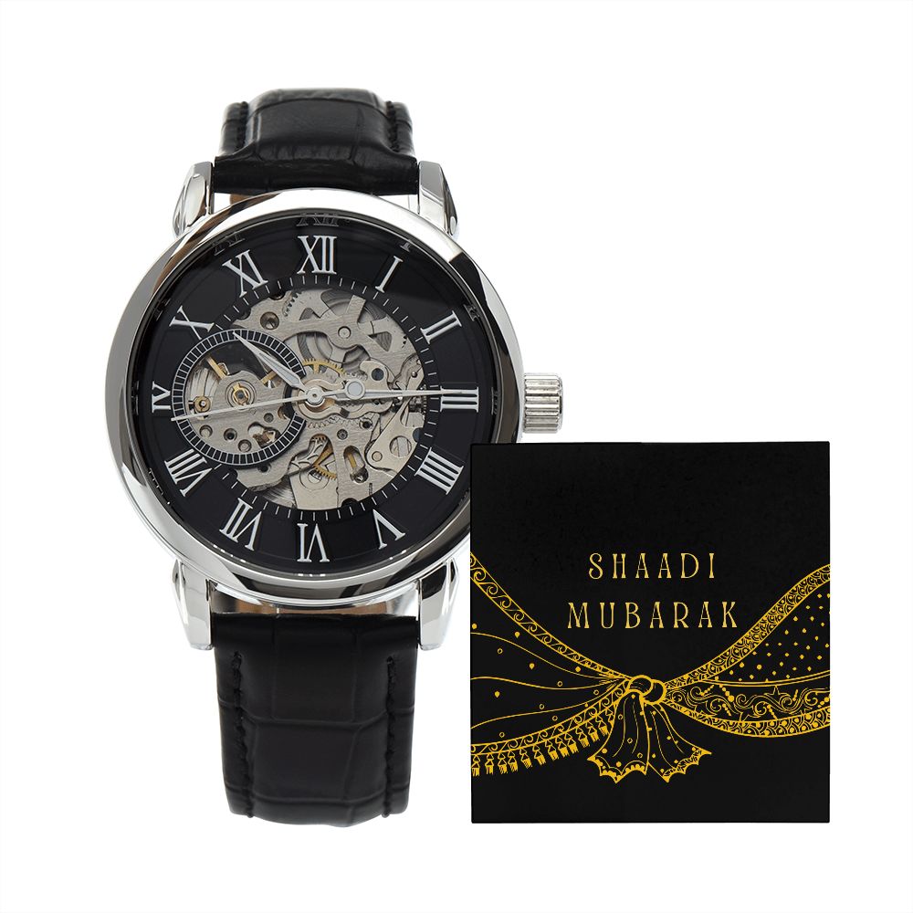 Shaadi Mubarak Men's Openwork Watch Gift For The Groom