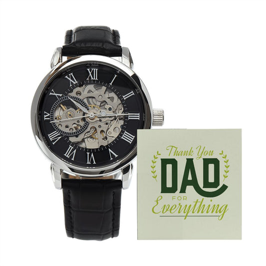 Openwork Watch Black Gift For Dad