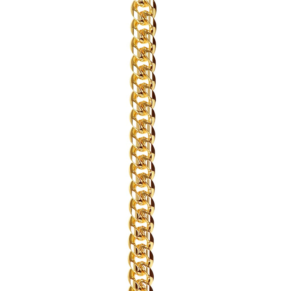 Cuban Link Chain 14k Yellow Gold & Polished Stainless Steel Gift For Dad