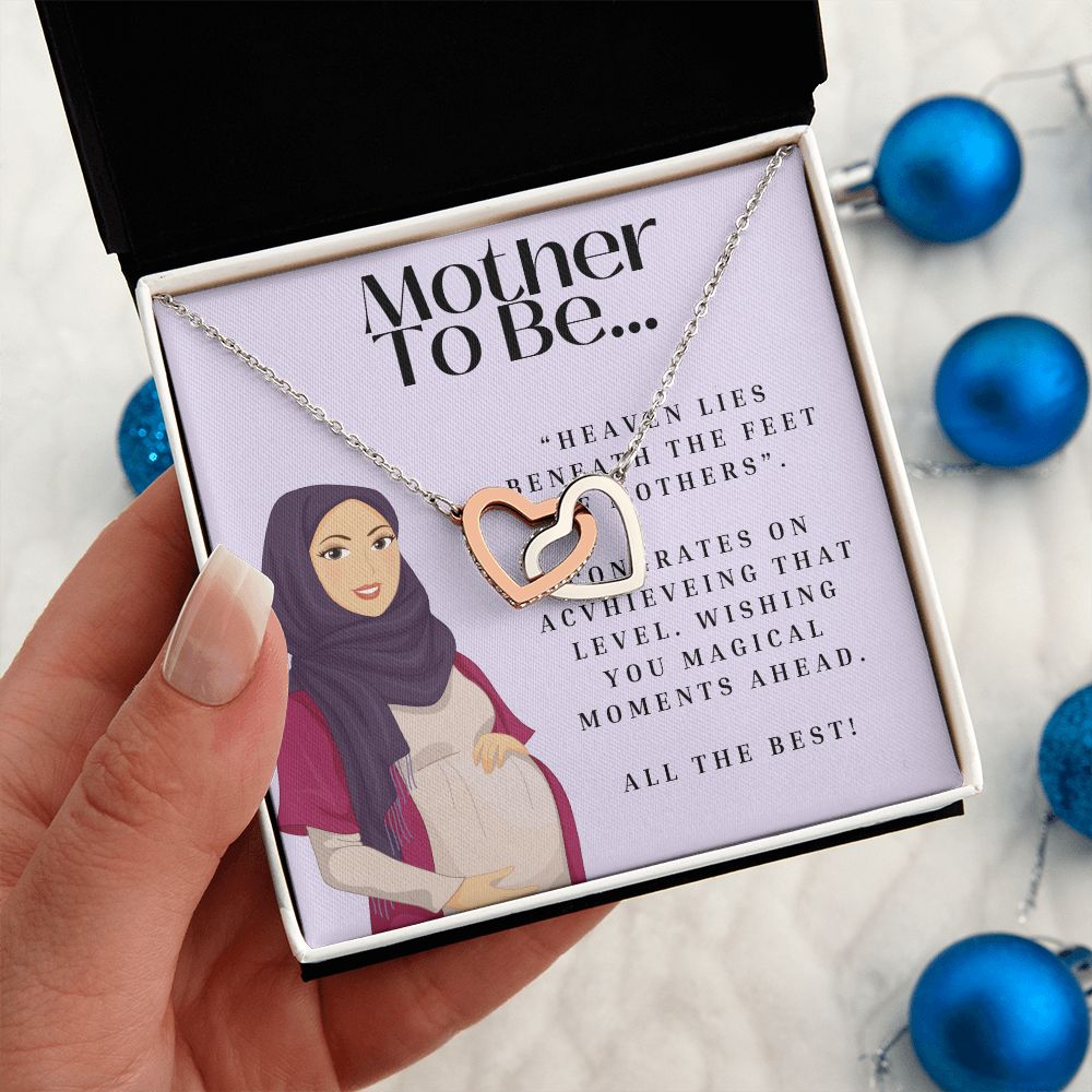 Muslim Motherhood Interlocking Hearts Necklace Gift For Her