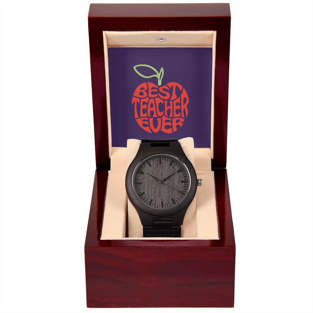 Sandalwood Black Wooden Watch Gift For Your Teacher