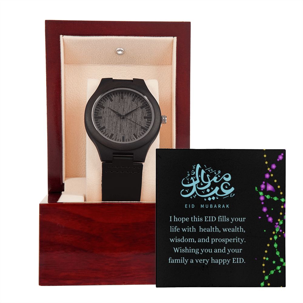 Eid Mubarak Men's Wooden Watch Gift For Him