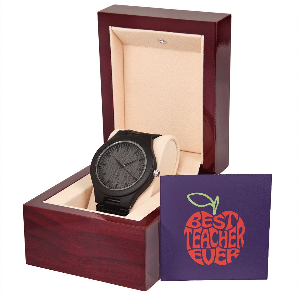 Sandalwood Black Wooden Watch Gift For Your Teacher