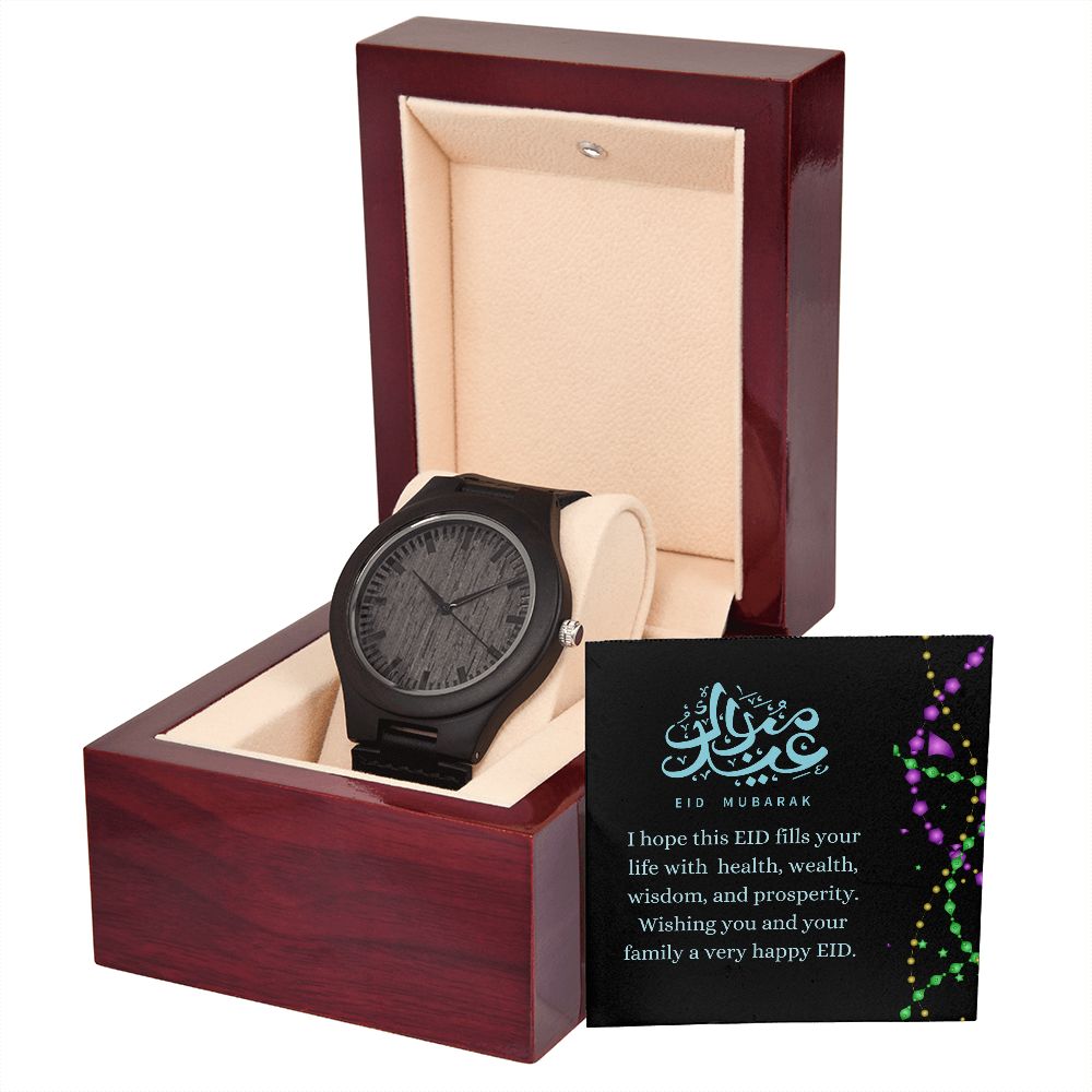 Eid Mubarak Men's Wooden Watch Gift For Him
