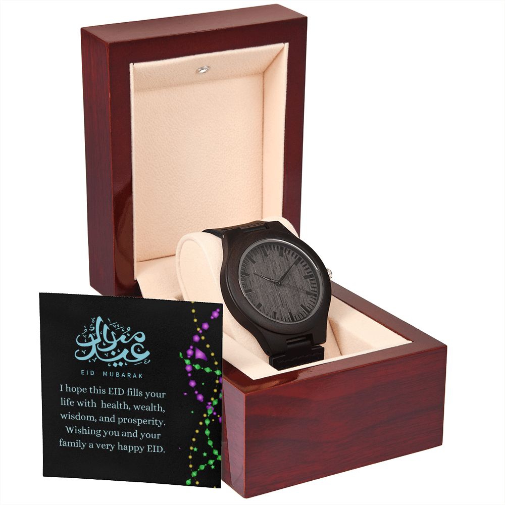 Eid Mubarak Men's Wooden Watch Gift For Him