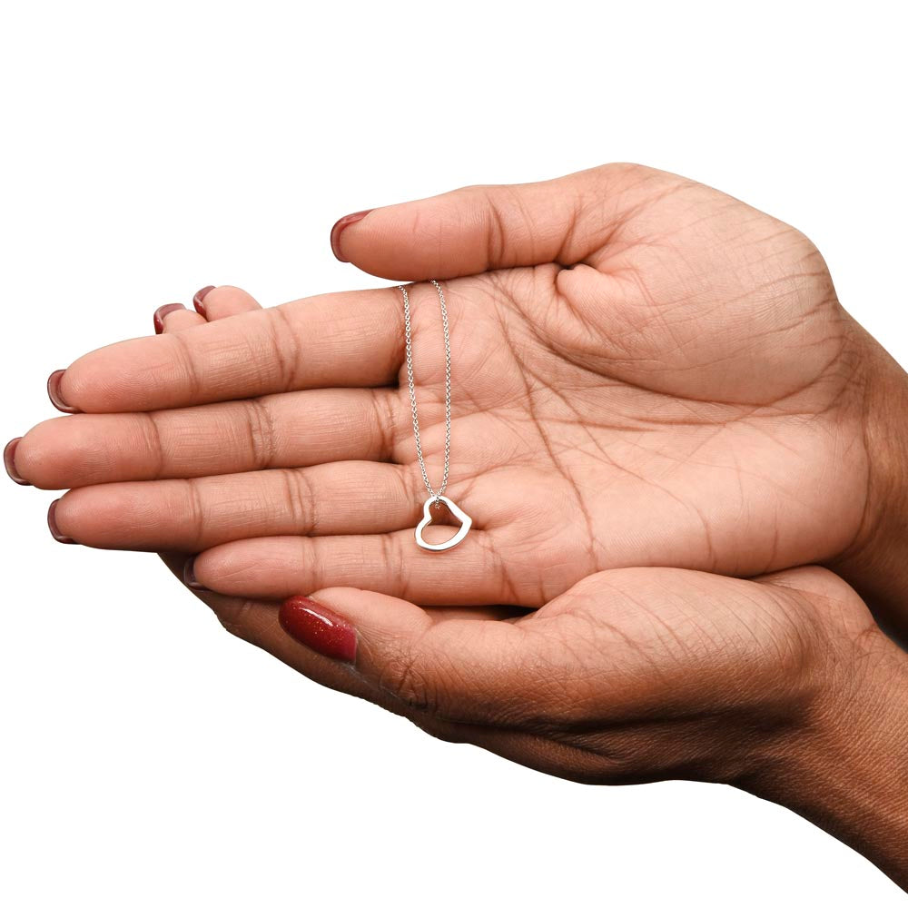 Delicate Heart Necklace Gift for Sister With Loving Note