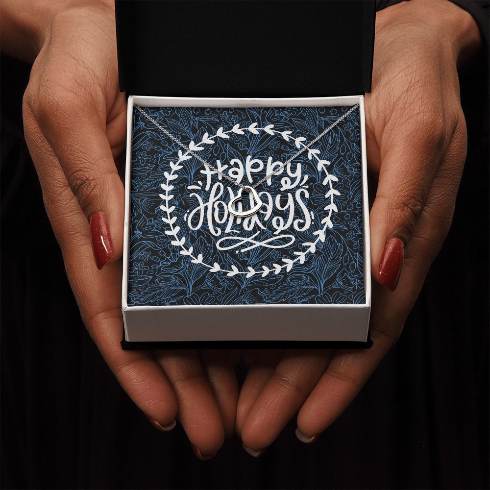 Happy Holidays Delicate Necklace Heart Gift For Her