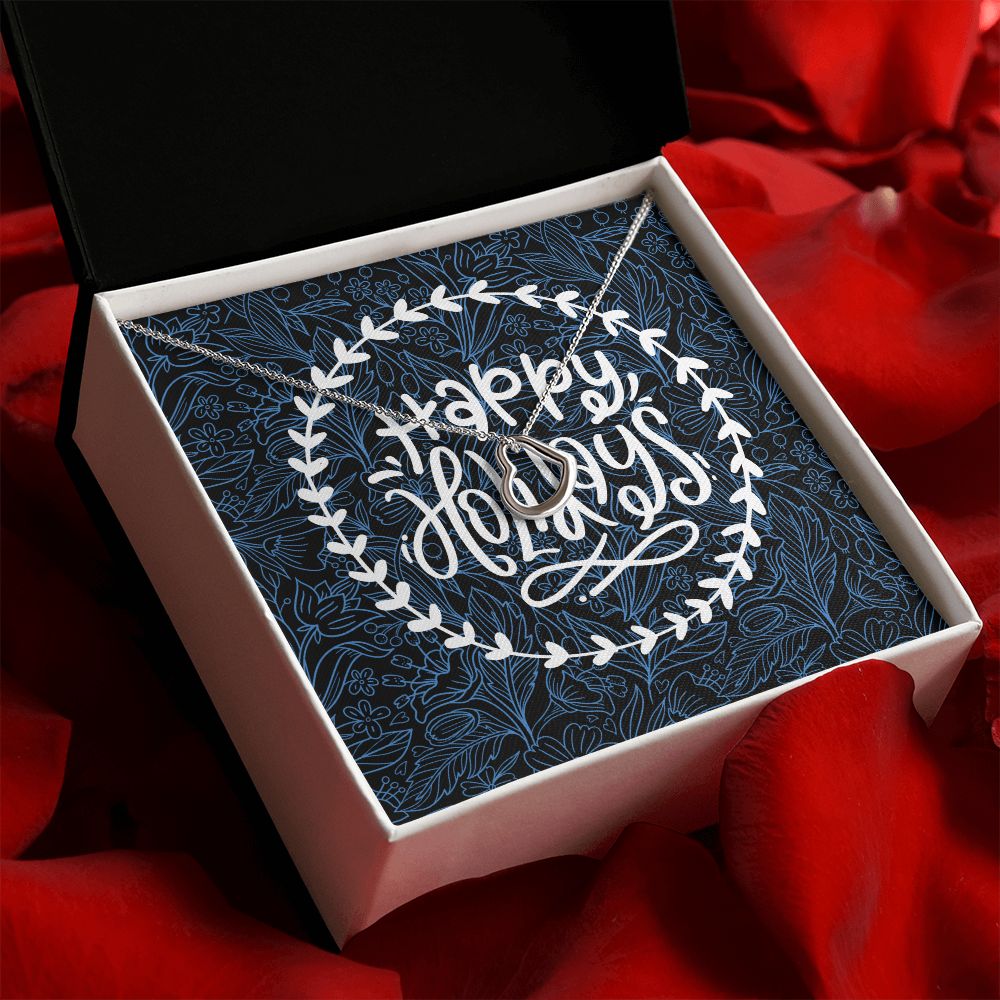Happy Holidays Delicate Necklace Heart Gift For Her