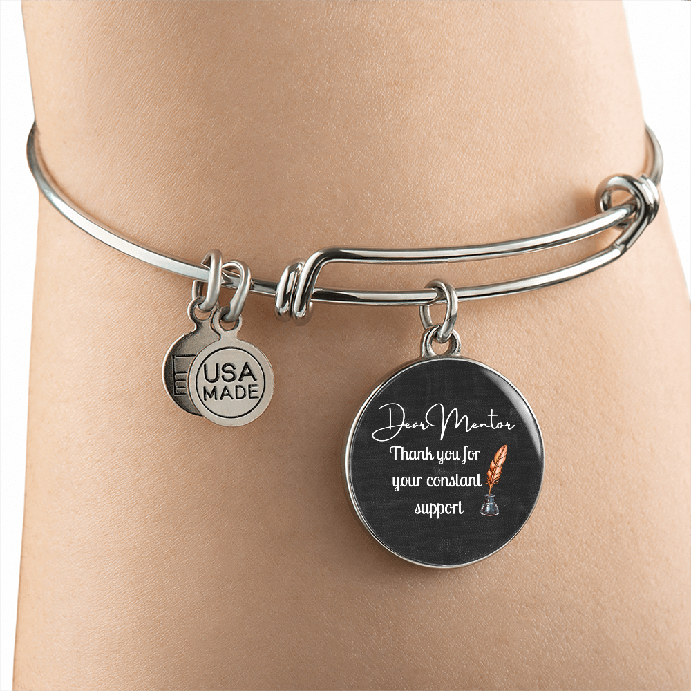 Dear Mentor Circle Bangle Gift For Her