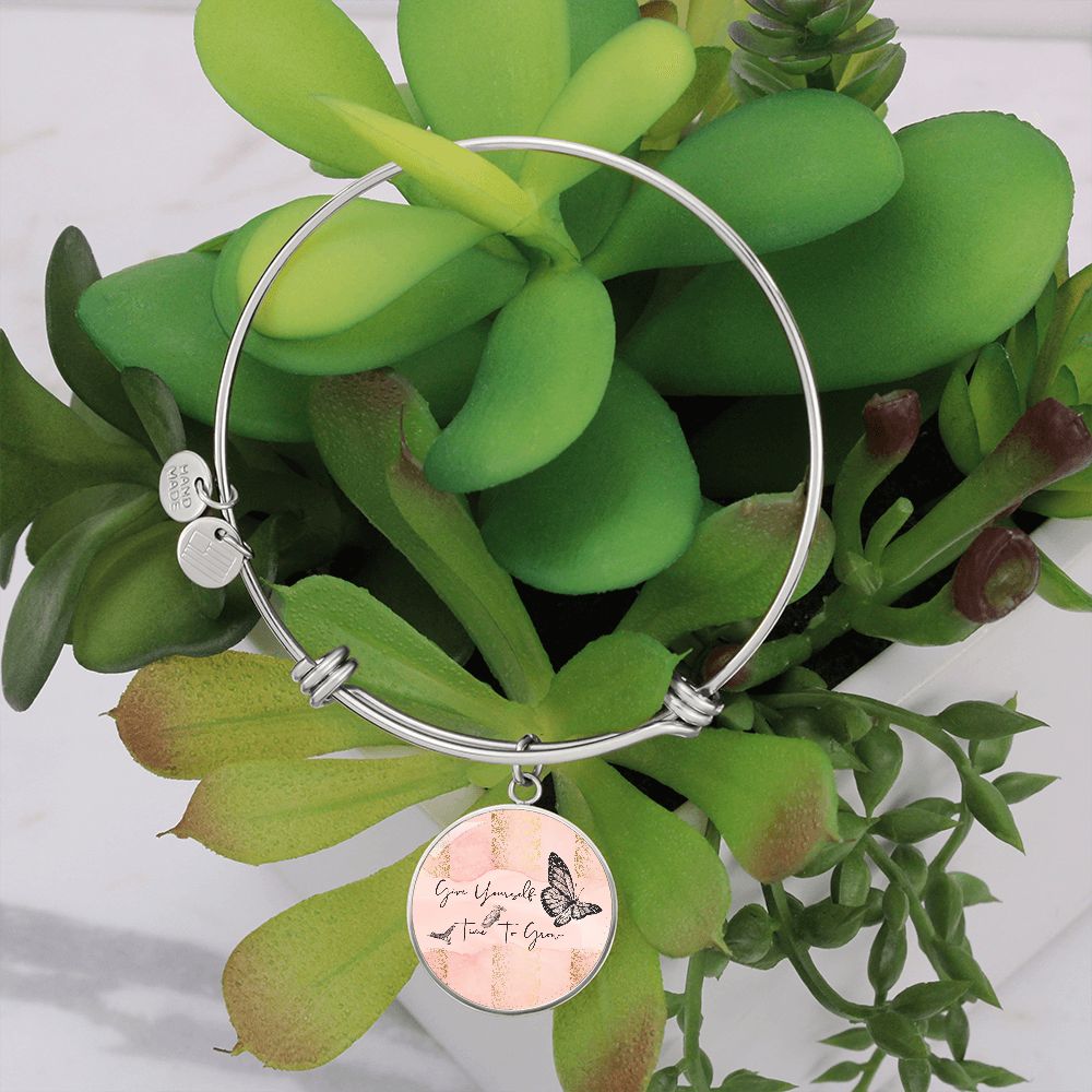 Give Yourself Time Morale Booster Circle Bangle Gift For Her