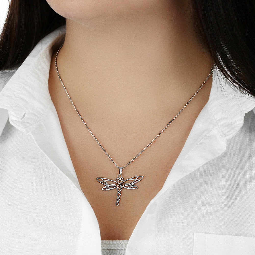 To My Soul Sister - My Best Friend - Dragon Necklace with Heart in the Middle - Birthday Gift for Her